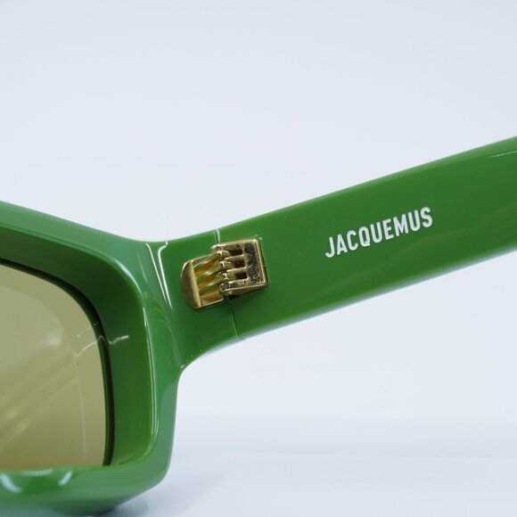 Jacquemus MERIDIANO JAC/9 C3 Sunglasses Shiny Green Rectangle Frame,Green Lenses - Picture 7 of 11